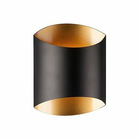 KUZCO LIGHTING LED Wall Sconce Flat Black With Fine Gold Interior 601471BK-LED